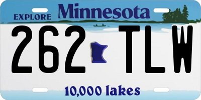MN license plate 262TLW