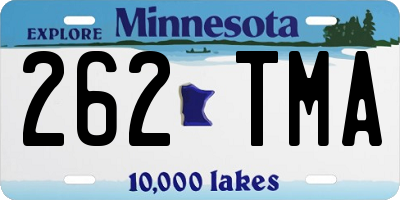 MN license plate 262TMA