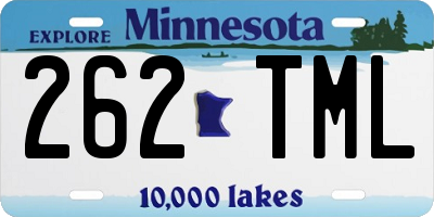 MN license plate 262TML
