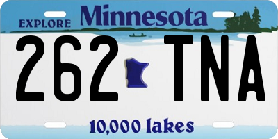 MN license plate 262TNA