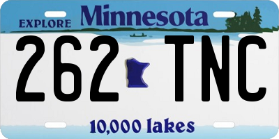 MN license plate 262TNC