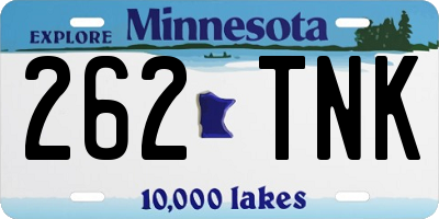MN license plate 262TNK