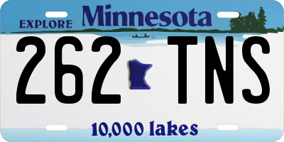 MN license plate 262TNS