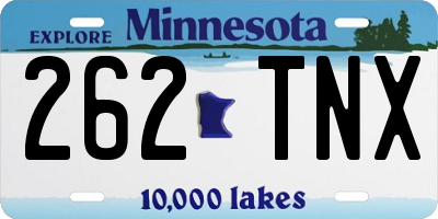 MN license plate 262TNX