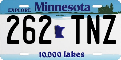 MN license plate 262TNZ