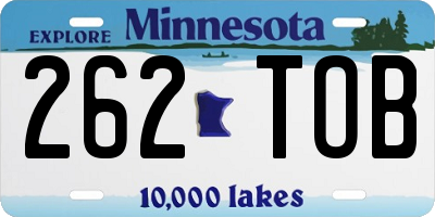 MN license plate 262TOB