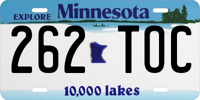 MN license plate 262TOC