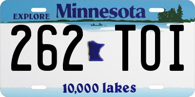 MN license plate 262TOI