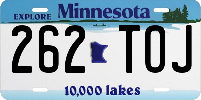 MN license plate 262TOJ