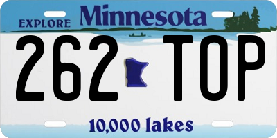 MN license plate 262TOP