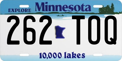 MN license plate 262TOQ