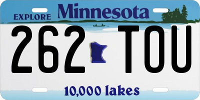 MN license plate 262TOU