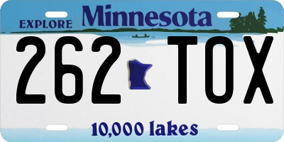 MN license plate 262TOX