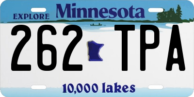 MN license plate 262TPA