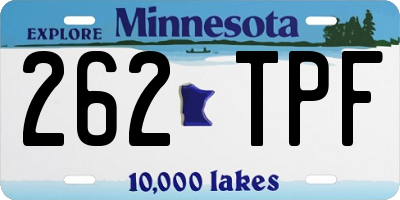 MN license plate 262TPF