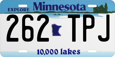 MN license plate 262TPJ
