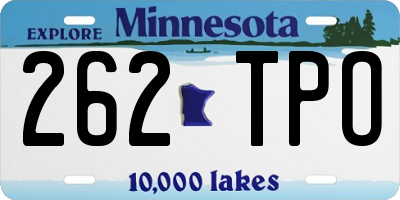 MN license plate 262TPO