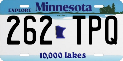 MN license plate 262TPQ