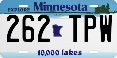 MN license plate 262TPW