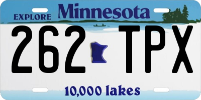 MN license plate 262TPX