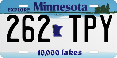MN license plate 262TPY