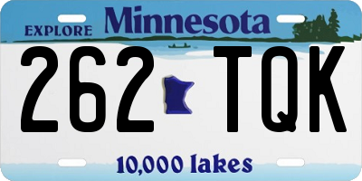 MN license plate 262TQK