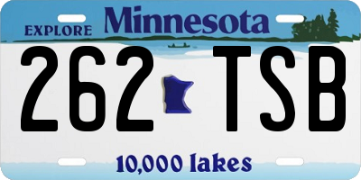 MN license plate 262TSB