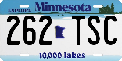 MN license plate 262TSC