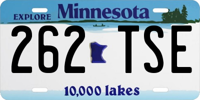 MN license plate 262TSE