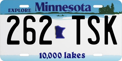 MN license plate 262TSK