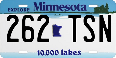 MN license plate 262TSN
