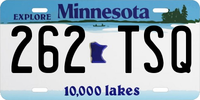 MN license plate 262TSQ