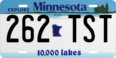MN license plate 262TST