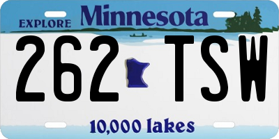 MN license plate 262TSW