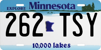 MN license plate 262TSY