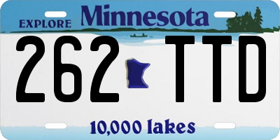 MN license plate 262TTD