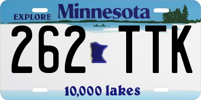 MN license plate 262TTK