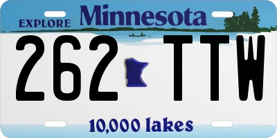 MN license plate 262TTW