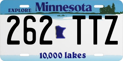 MN license plate 262TTZ