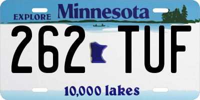 MN license plate 262TUF