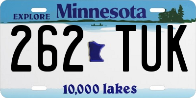 MN license plate 262TUK