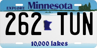 MN license plate 262TUN