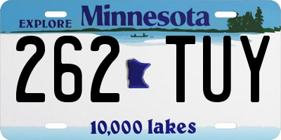 MN license plate 262TUY