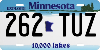 MN license plate 262TUZ