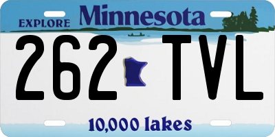 MN license plate 262TVL