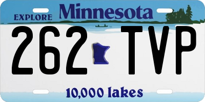 MN license plate 262TVP