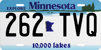 MN license plate 262TVQ