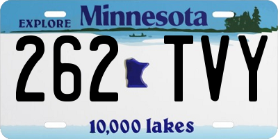 MN license plate 262TVY
