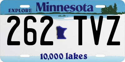 MN license plate 262TVZ