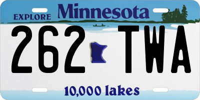 MN license plate 262TWA